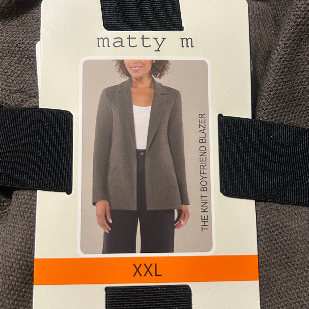 NWT Matty M Knit Boyfriend Blazer color Pebble size XXL